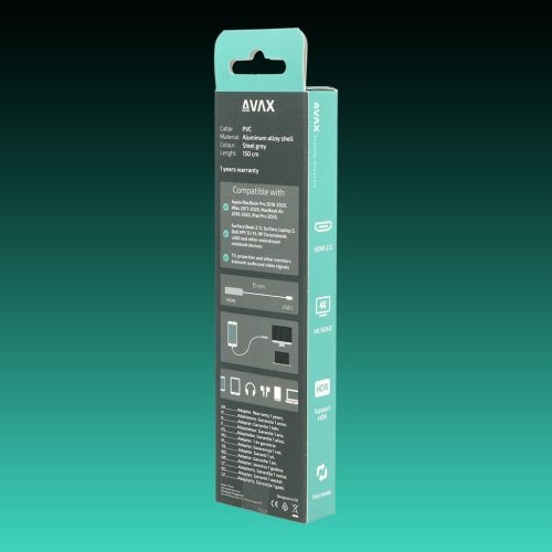 AVAX AD603 CONNECT+ Type C-HDMI 4K/60Hz adapter,alumínium