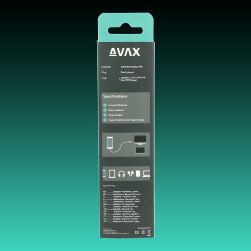 AVAX AD903 PRIME Type C-HDMI 2.0 4K/60Hz adapter, sodorszálas