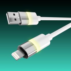 AVAX CB310 GLOWY USB-A - Lightning töltőkábel 1m, fehér