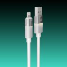 AVAX CB310 GLOWY USB-A - Lightning töltőkábel 1m, fehér