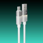 AVAX CB313 GLOWY 18W USB-A - USB-C gyorstöltő kábel 2m, fehér