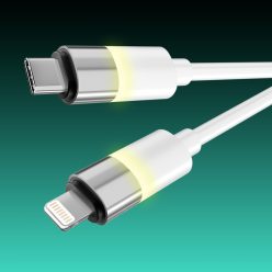   AVAX CB315 GLOWY 27W USB-C - Lightning gyorstöltő kábel 2m, fehér