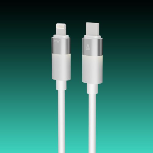 AVAX CB315 GLOWY 27W USB-C - Lightning gyorstöltő kábel 2m, fehér