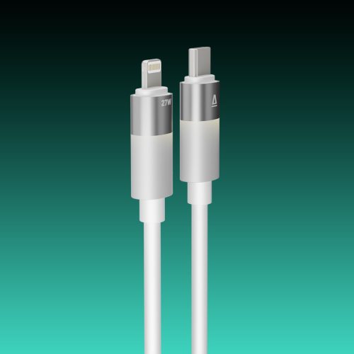 AVAX CB315 GLOWY 27W USB-C - Lightning gyorstöltő kábel 2m, fehér