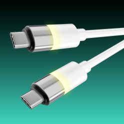 AVAX CB316 GLOWY 60W USB-C gyorstöltő kábel 1m, fehér