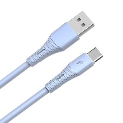   AVAX CB3302 18W USB-A–USB-C gyorstöltő szilikon kábel 1.5 m, világoskék