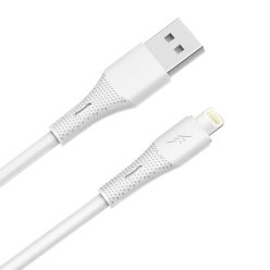   AVAX CB3304 USB-A–Lightning szilikon töltőkábel 1.5 m, fehér