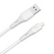 AVAX CB3304 USB-A–Lightning szilikon töltőkábel 1.5 m, fehér