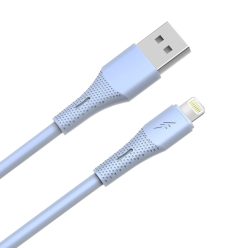   AVAX CB3305 USB-A–Lightning szilikon töltőkábel 1.5 m, világoskék