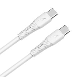   AVAX CB3307 60W USB-C gyorstöltő szilikon kábel 1.5 m, fehér