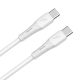 AVAX CB3307 60W USB-C gyorstöltő szilikon kábel 1.5 m, fehér