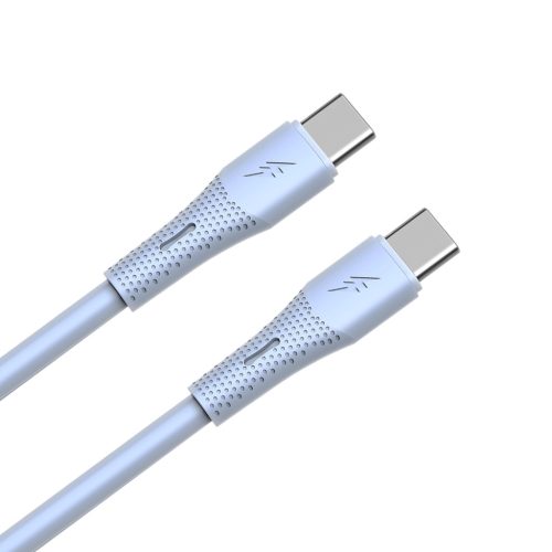 AVAX CB3308 60W USB-C gyorstöltő szilikon kábel 1.5 m, világoskék