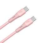 AVAX CB3309 60W USB-C gyorstöltő szilikon kábel 1.5 m, rózsaszín