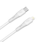 AVAX CB3310 27W USB-C–Lightning gyorstöltő szilikon kábel 1.5 m, fehér
