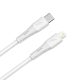 AVAX CB3310 27W USB-C–Lightning gyorstöltő szilikon kábel 1.5 m, fehér