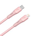 AVAX CB3312 27W USB-C–Lightning gyorstöltő szilikon kábel 1.5 m, rózsaszín