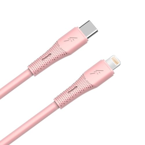 AVAX CB3312 27W USB-C–Lightning gyorstöltő szilikon kábel 1.5 m, rózsaszín