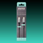 AVAX CB402G STEELY USB-C - Lightning gyorstöltő kábel 27W, sodorszálas, 3A, 1.5m acélszürke