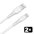 AVAX CB4301 2x 18W USB-A–USB-C gyorstöltő szilikon kábel csomag 1.5 m, fehér