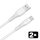 AVAX CB4301 2x 18W USB-A–USB-C gyorstöltő szilikon kábel csomag 1.5 m, fehér