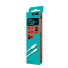 AVAX CB4301 2x 18W USB-A–USB-C gyorstöltő szilikon kábel csomag 1.5 m, fehér