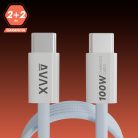 100W USB-C kábel, mágneses gyorstöltő kábel, fonott USB-C kábel, tartós töltőkábel, gyors töltés, laptop töltőkábel, telefon töltőkábel, adatátvitel USB-C, mágneses kábel, összegabalyodásmentes kábel