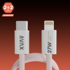 USB-C Lightning mágneses kábel, 27W gyorstöltő kábel iPhone-hoz, Apple gyorstöltő kábel, fonott iPhone töltőkábel, összegubancolódásmentes kábel, mágneses töltőkábel iPhone-hoz, iPhone gyors töltőkábe