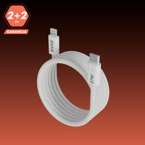 USB-C Lightning mágneses kábel, 27W gyorstöltő kábel, fonott töltőkábel iPhone-hoz, összegabalyodásmentes töltőkábel, prémium iPhone töltőkábel, mágneses Lightning kábel, USB-C gyorstöltő kábel, tartó
