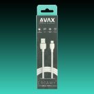 AVAX CB621 CREAMY+ USB A - USB-C gyorstöltő kábel  2.4A, 1.5m fehér-ezüst