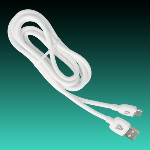 AVAX CB621 CREAMY+ USB A-Type C 2.4A, 1.5m gyorstöltő kábel, fehér-ezüst