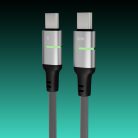 AVAX CB632 STEELY LED 60W USB-C gyorstöltő kábel, fonott, 1m, fekete