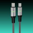 AVAX CB632 STEELY LED 60W USB-C gyorstöltő kábel, fonott, 1m, fekete