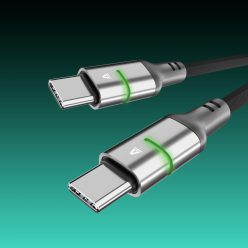   AVAX CB633 STEELY LED 60W USB-C gyorstöltő kábel, fonott, 2m, fekete