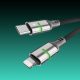 AVAX CB635 STEELY LED 27W USB-C – Lightning gyorstöltő kábel, fonott 1m, fekete