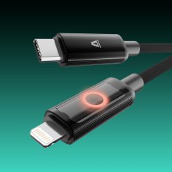   AVAX CB651 PULSEY 27W USB-C – Lightning gyorstöltő kábel, fonott 1m, szürke