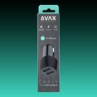 AVAX CC301B CARLY 12W Autós töltő adapter 2x USB A, fekete