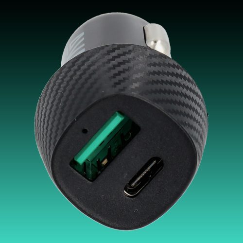 AVAX CC302B CARLY 20W Autós töltő USB A (QC)+Type C (PD), fekete