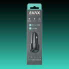 AVAX CC303B CARLY 38W Autós töltő USB-C (PD) + USB A (QC), fekete