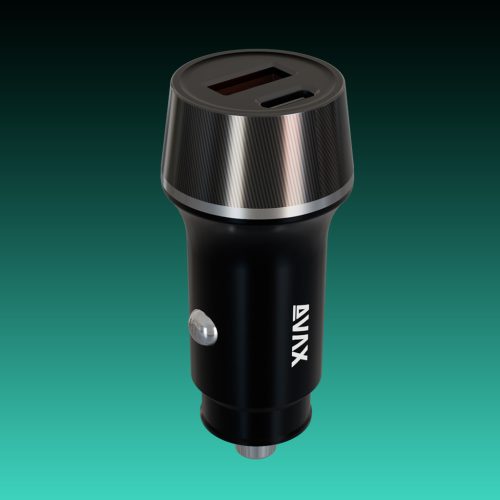 AVAX CC304B CARLY 38W Autós töltő USB-C (PD3.0)+USB-A (QC) ,fekete