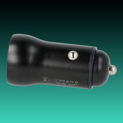 AVAX CC601B CARLY+ 40W Gyors autós töltő USB A (QC)+Type C (PD), fekete