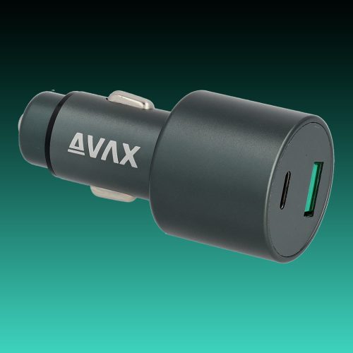 AVAX CC663B CARLY+ 63W Autós töltő USB A (QC)+Type C (PD), fekete