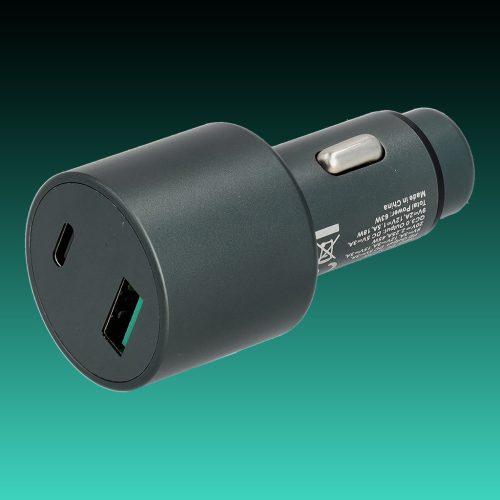AVAX CC663B CARLY+ 63W Autós töltő USB A (QC)+Type C (PD), fekete