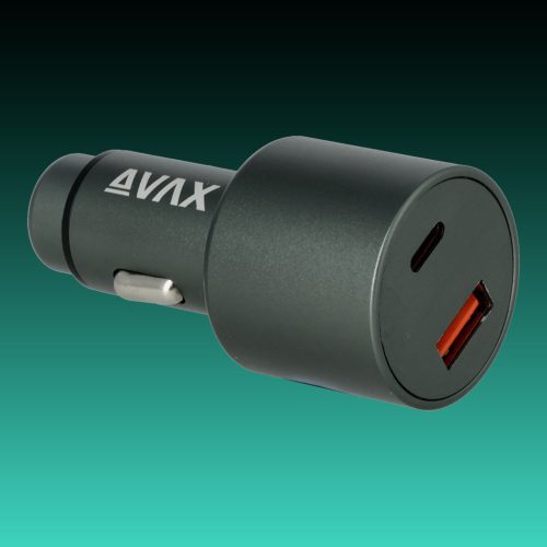 AVAX CC680B CARLY+ 140W Autós töltő USB A+Type C (PD3.1), fekete