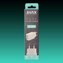 AVAX CH-301 Hálózati fali töltő 2x USB, 12W