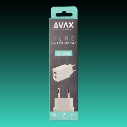 AVAX CH301 PURE 12W Hálózati töltő adapter 2x USB A