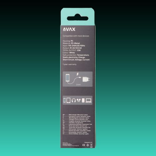 AVAX CH-301 Hálózati fali töltő 2x USB, 12W