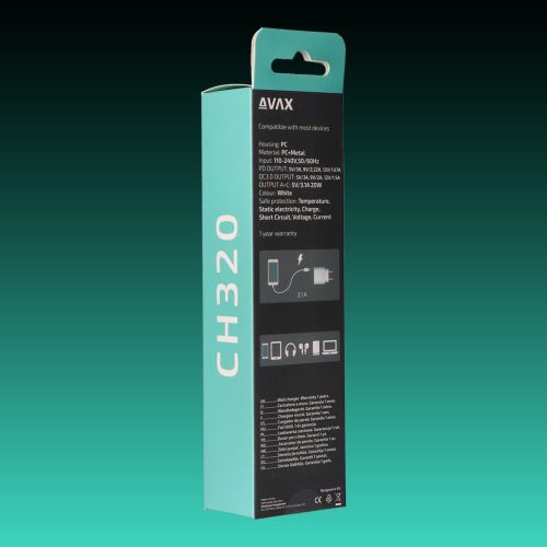 AVAX CH-320 Hálózati fali töltő USB + Type C, 20W