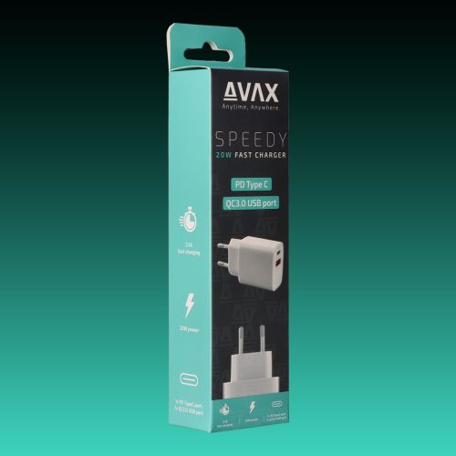 AVAX CH-320 Hálózati fali töltő USB + Type C, 20W