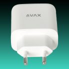 AVAX CH360 SPEEDY 65W GaN töltő USB-C (PD3.0)+USB A (QC), fehér