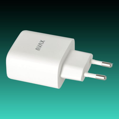 AVAX CH360 SPEEDY 65W GaN hálózati töltő USB A (QC)+Type C (PD3.0), fehér